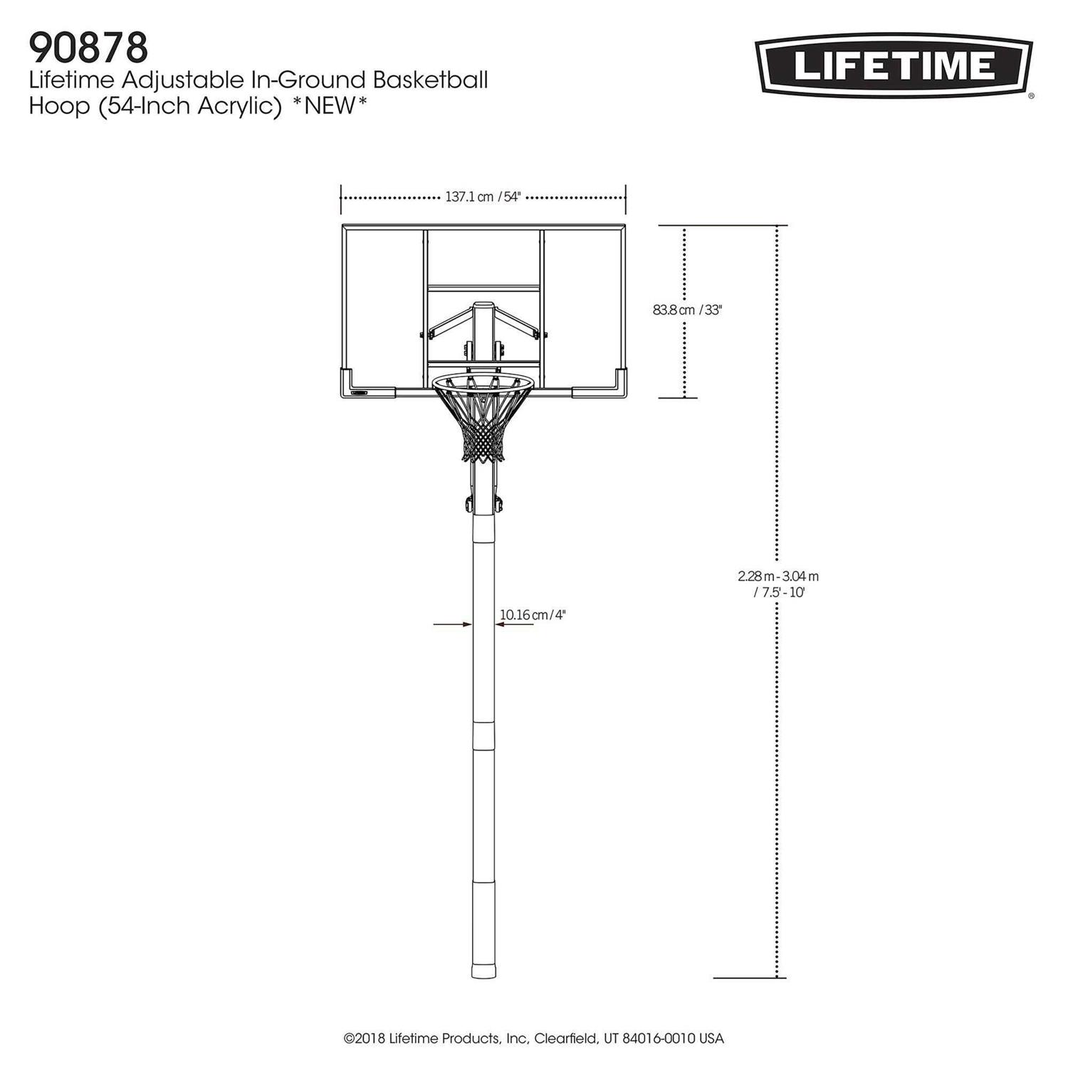 Lifetime Adjustable In-Ground Basketball Hoop - Sports Supplies Online Store