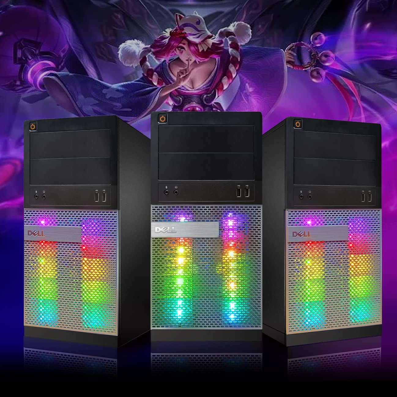 Dell RGB Gaming PC Desktop Computer - Intel Quad I7 up to 3.8GHz, GeForce GTX 1660 Super 6G GDDR6, 16GB Memory, 256G SSD + 3TB, RGB Keyboard & Mouse
