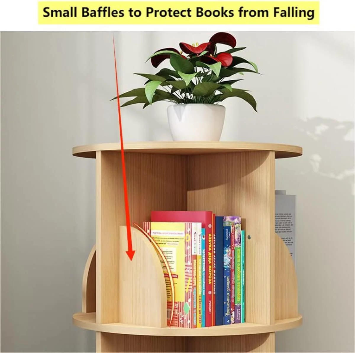 Miumaeov Upgraded 5 Tier Tall Rotating Bookshelf with Legs Large Stackable Bookshelf Wooden Storage Bookcases Book Display Rack Shelves for Study