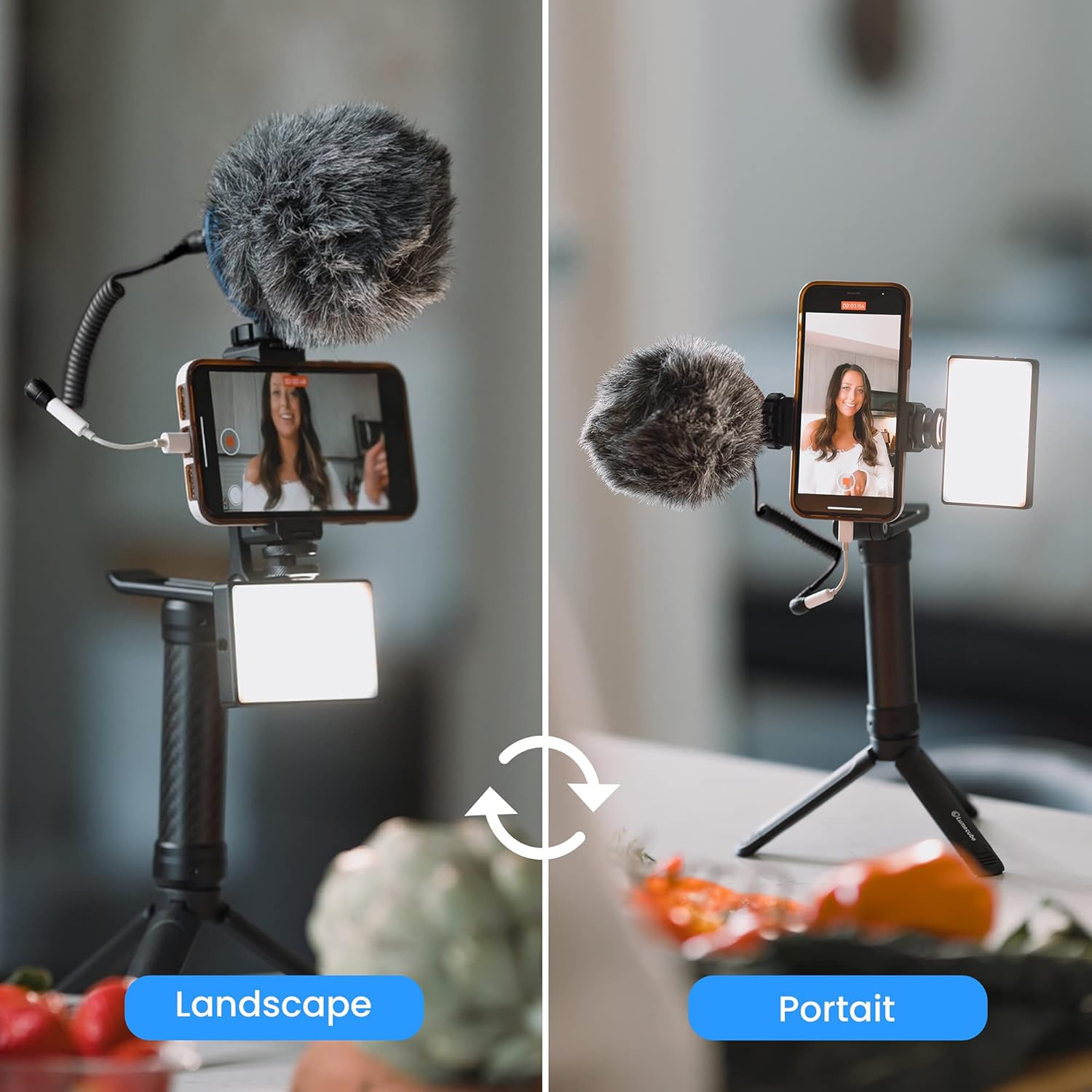 Lume Cube Mobile Creator Tripod Stand | Adjustable Smartphone Vlogger Stand, 360-Degree Rotating Phone Mount | Lightweight