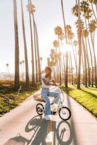 EcoSmart Metro Electric Scooter – Padded Seat, Wide Bamboo Deck, 16" Air-Filled Tires, 500w High-Torque Motor, Up to 18 mph, 12-Mile Range