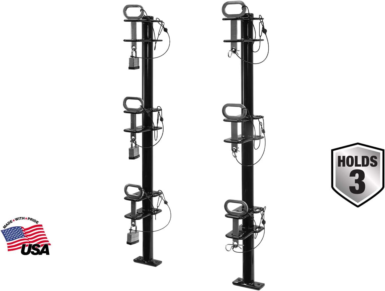 Buyers Products LT14 4-Channel Landscape Trimmer Edger Locking Rack for Commercial Trailers & Trucks Holds 4 Yard Lawn Weed Whackers Tools