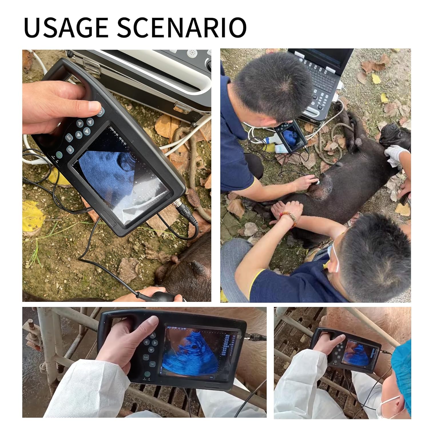 J1 Vet Ultrasound Machine Portable Veterinary Handheld Scanner B-Ultra Sound with 3.5MHz Probe for Pregnancy Pig,Sheep,Dog,cat use