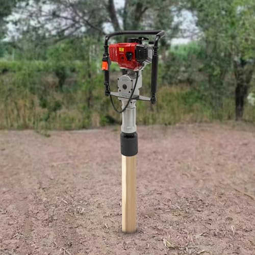 Gas Powered T-Post Driver,4 Stroke 37.7cc Gas Powered Pile Driver Fence,Gasoline Petrol Garden Fencing Tool Machine with 2 Post Driving-head