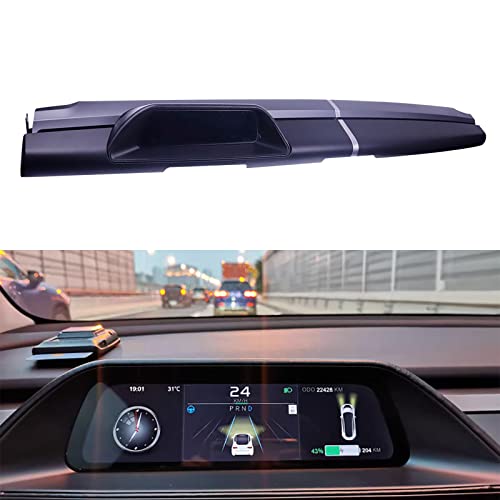 ZWNAV Head Up Display For Tesla Model Y/3 Wireless Apple Carplay Android Auto HUD Power Speed Display HD Resolution IPS Screen with Speedometer Gear