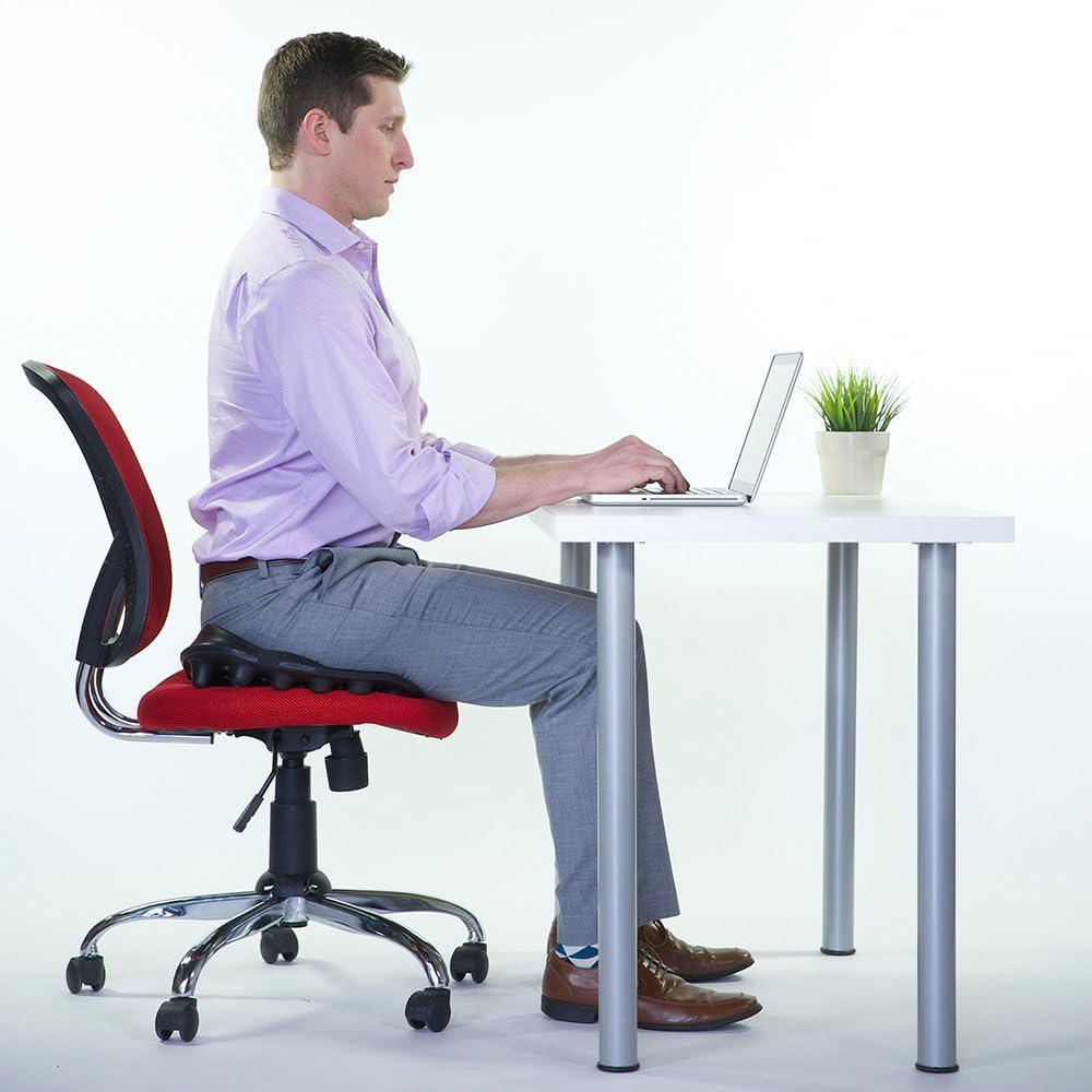 BackJoy SitzRight Wedge Seat Cushion Lumbar Support, Designed for Spine and Lower Back Pain, Coccyx, Sciatica, Ergonomic, Adjustable, Breathable