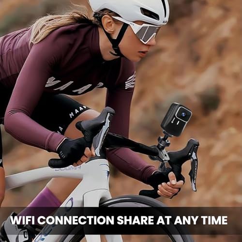 asika 4K Ultra HD Action Camera with Touch Screen-Waterproof Sports Camera,6-Axis Gyro Stabilization,145&deg; Wide-Angle,Loop Recording for Vlogging
