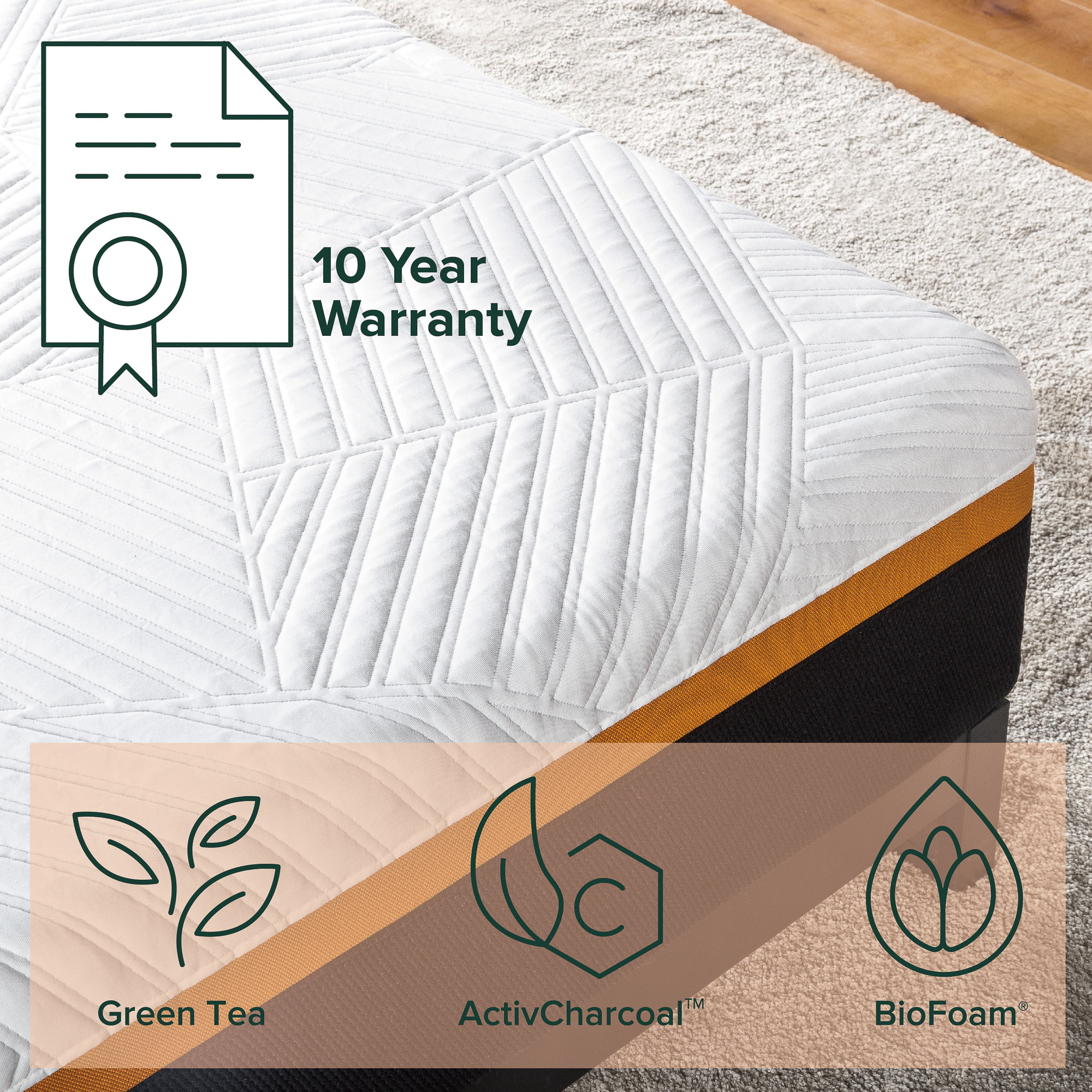 Zinus Cooling Copper ADAPTIVE® 12" Copper Memory Foam Pocket Spring Hybrid Mattress, Twin