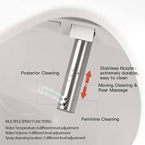 Yanxuan Bidet Toilet Seat with Self Cleaning Stainless Nozzle, Bidet with Heated Seat and Temperature Controlled Wash, Warm Air