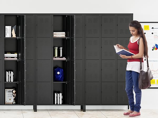 72" Metal Locker for Employees 3 Doors Blue Steel Storage Locker for Office, School, Gym - Metal Storage Cabinets for Home, Office, Gym, School
