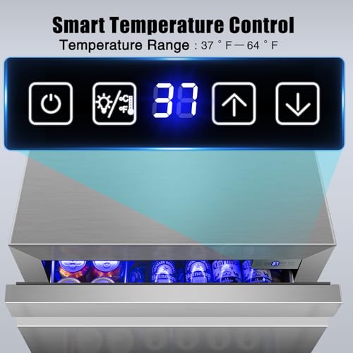 Cigar Electric Humidor, 35L 250 Counts Large Capacity Thermostatic Electric Cigar Cooler Cabinet with Digital LED Screen, Safety Lock