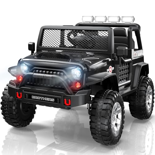 L8 2 Seater Ride On Car, 12V Kids Electric Car w/Remote Control, 4-Wheel Suspension, Bluetooth Speaker, Multi Music Modes, 3 Speeds, LED Lights