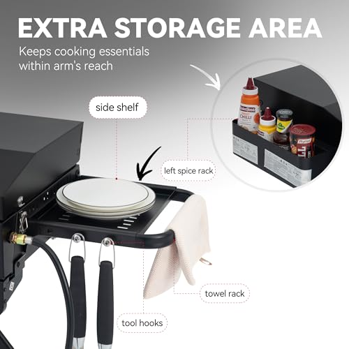 Royal Gourmet PD3001 3-Burner Propane Gas Griddle with Collapsible Stand
