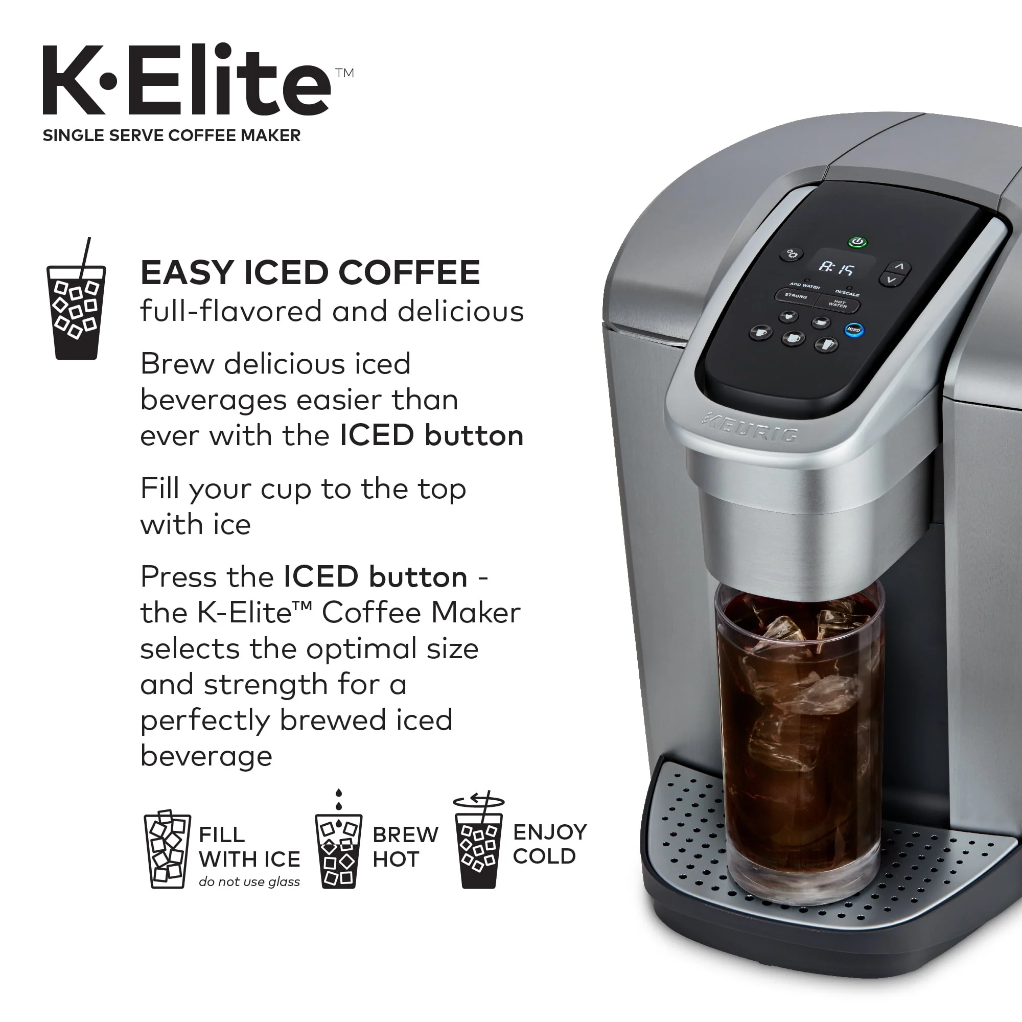 Keurig K-Elite, Single Serve K-Cup Pod Coffee Maker, Brushed Gold