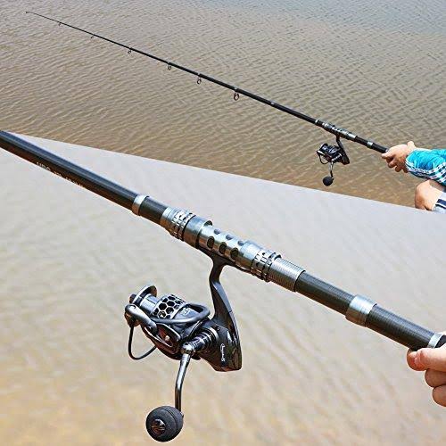Sougayilang Spinning Fishing Rod and Reel Combos Portable Telescopic Fishing Pole Spinning Reels for Travel Saltwater Freshwater