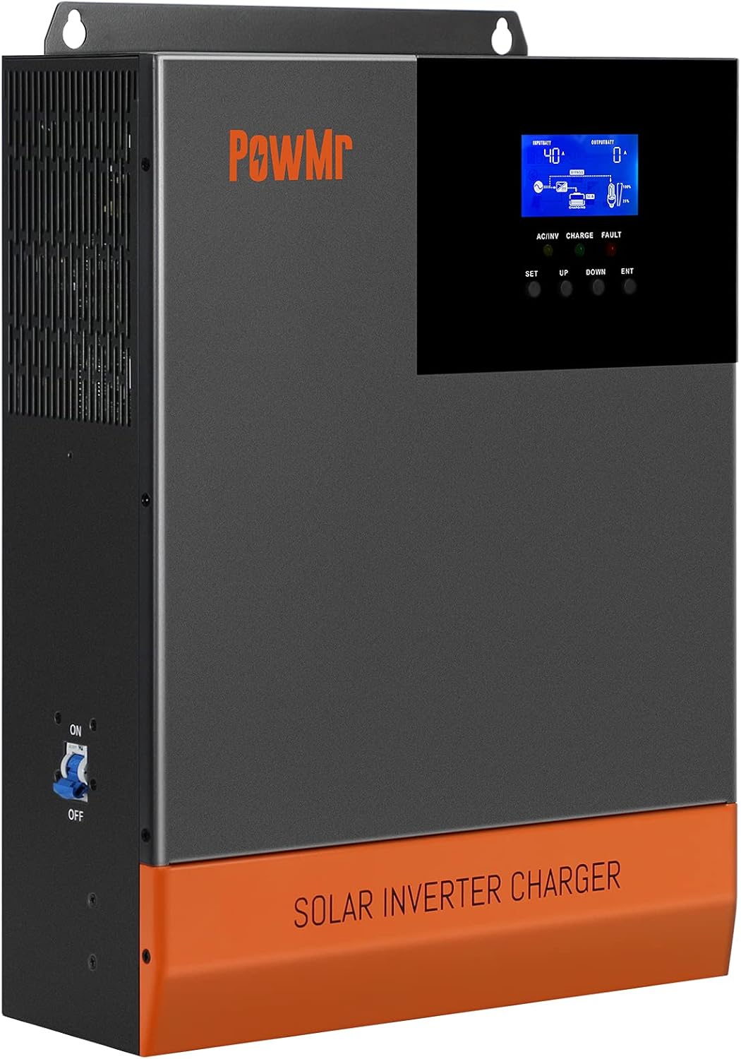 PowMr 5000W Off-Grid Solar Hybrid Inverter 48V DC to 110V AC, 5KW Pure Sine Wave Inverter Charger Built-in 80A MPPT Controller, Max 500V PV Input