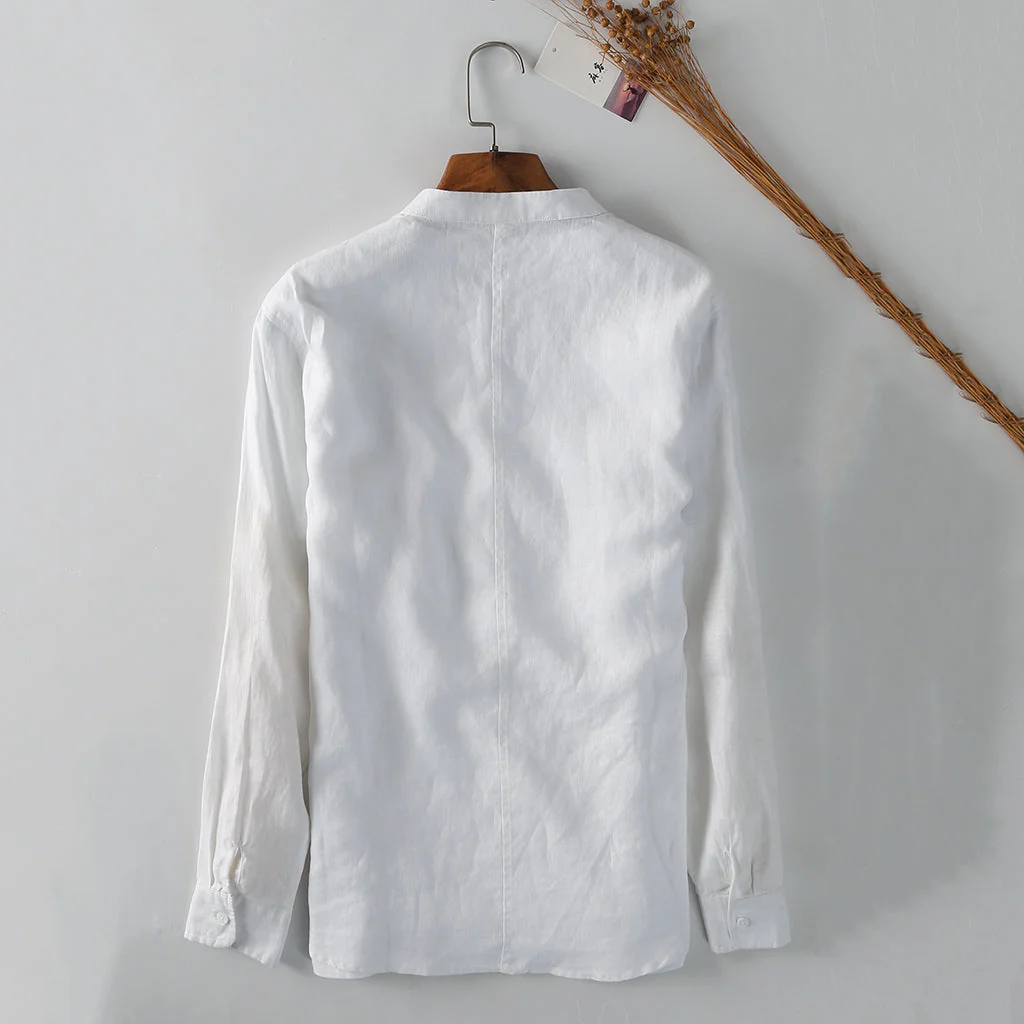Men's Long Sleeve Linen Shirt C033