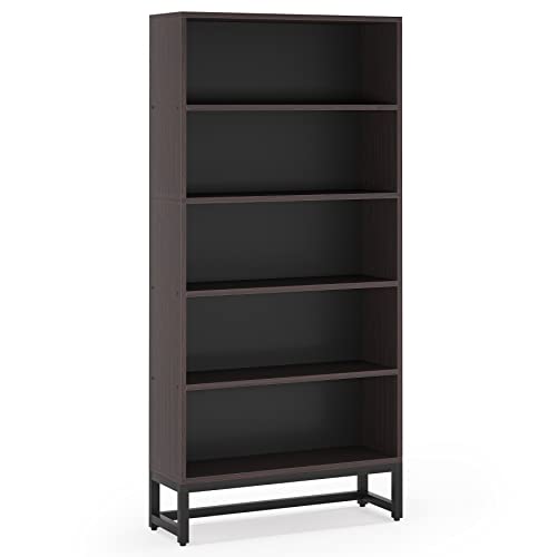 70.8 Inch Tall Bookcase and Bookshelf with Closed Back Shelf, 5-Tier Large Bookcases Organizer with Storage Shelves