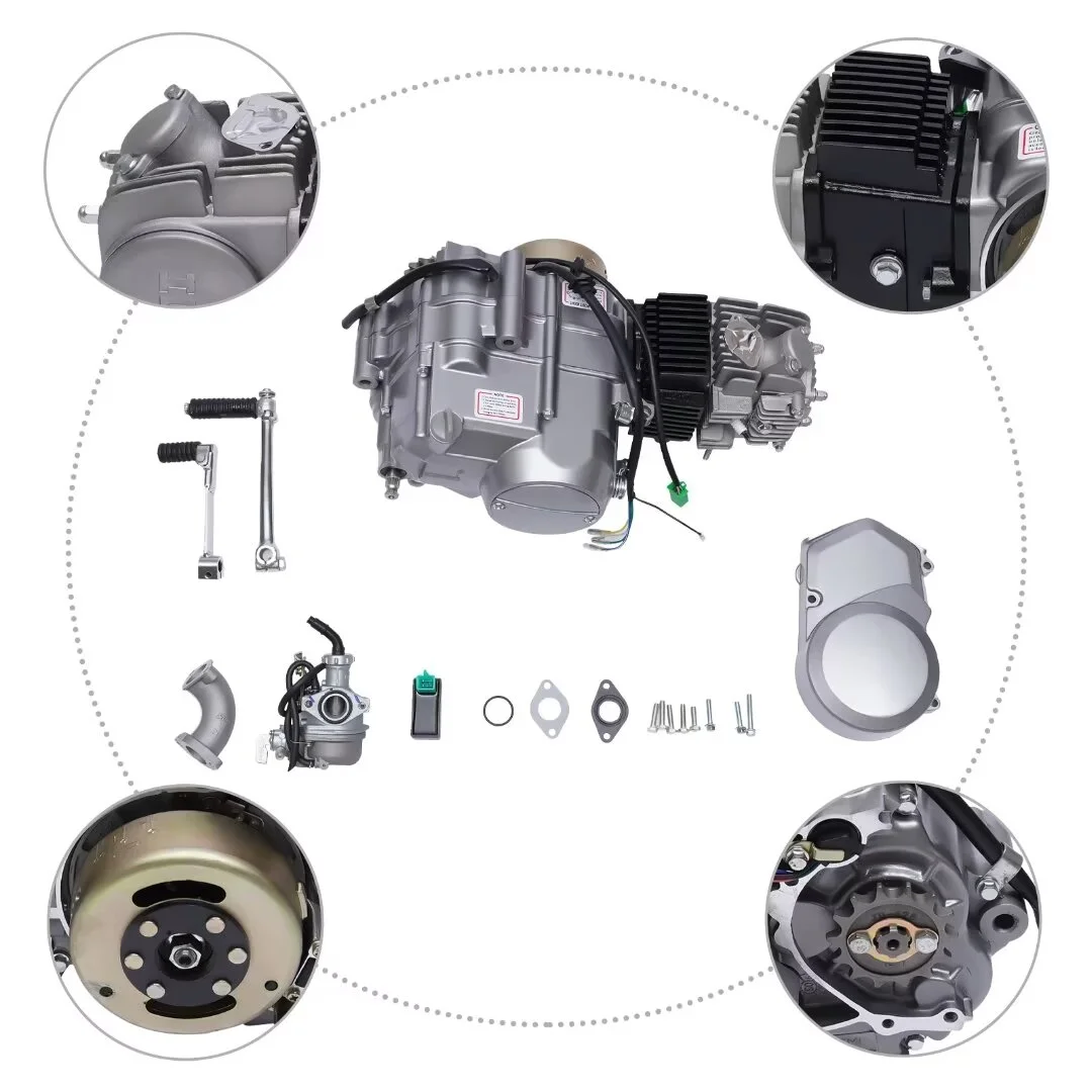Oukaning 125CC Engine Motor Kit 12V Single Cylinder 4-stroke with Air-Cooled Motor Engine Pit Dirt Bike For Honda CRF50 CRF70