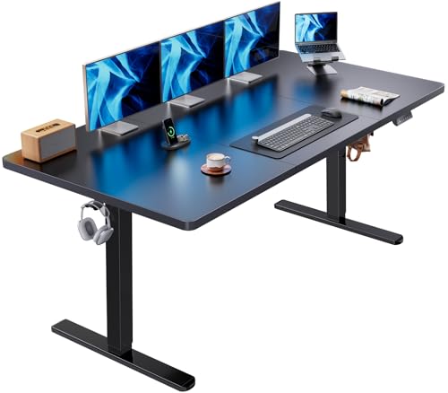 HUANUO Electric Standing Desk, 71 x 35 inch Large Height Adjustable Table, Powerful Brushless Motor, 4 Memory Preset, Sit Stand Up Desk