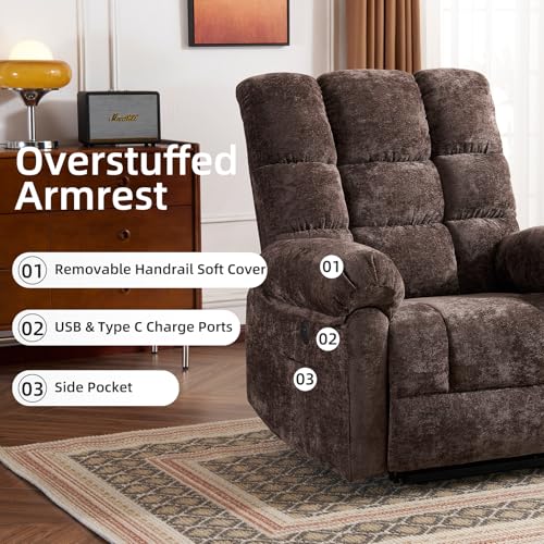 Oversized Power Lift Recliner Chair with Massage and Heat for Elderly, 26" Extra Wide Lift Chair for Big and Tall
