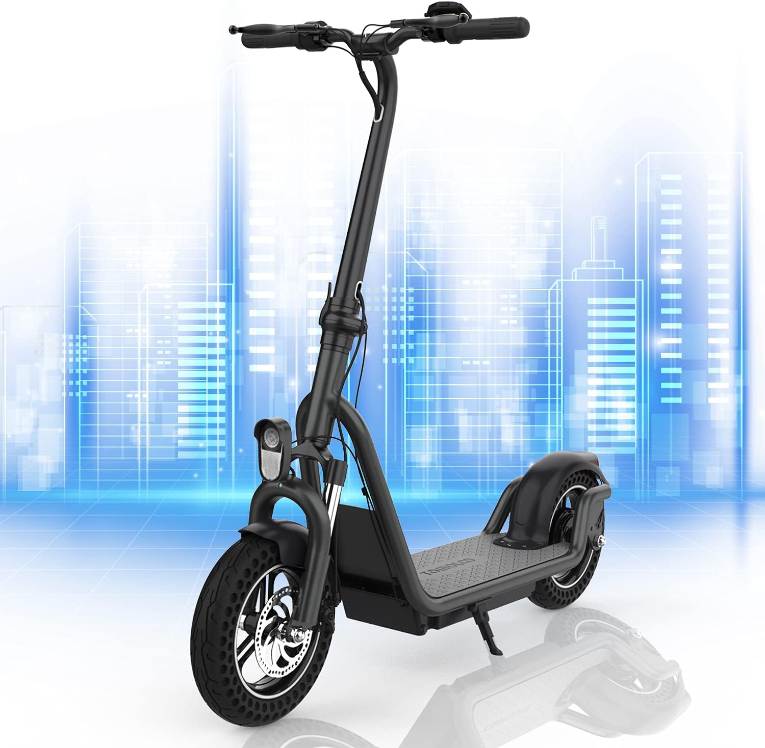TOMOLOO Electric Kick Scooter - 350W Brushless Motor, 50 Miles Long-Range Battery, Foldable Scooter Electric for Commute and Trave