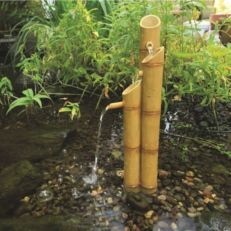 Aquascape 3-tier Pouring Bamboo Fountain with Pump, Yellow