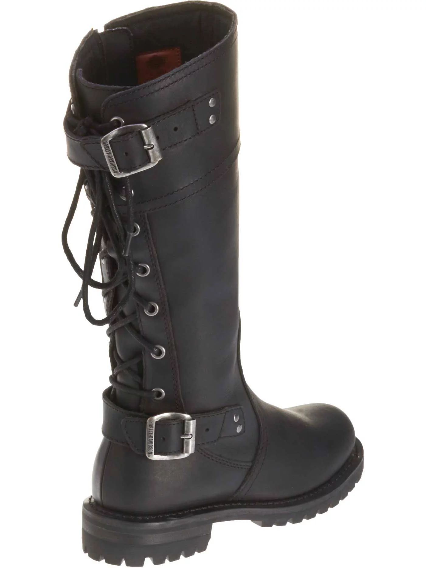Harley-Davidson Women's Alexa Back Lace Black Leather Motorcycle Boots D85167, Harley Davidson - Curated Treasures Market