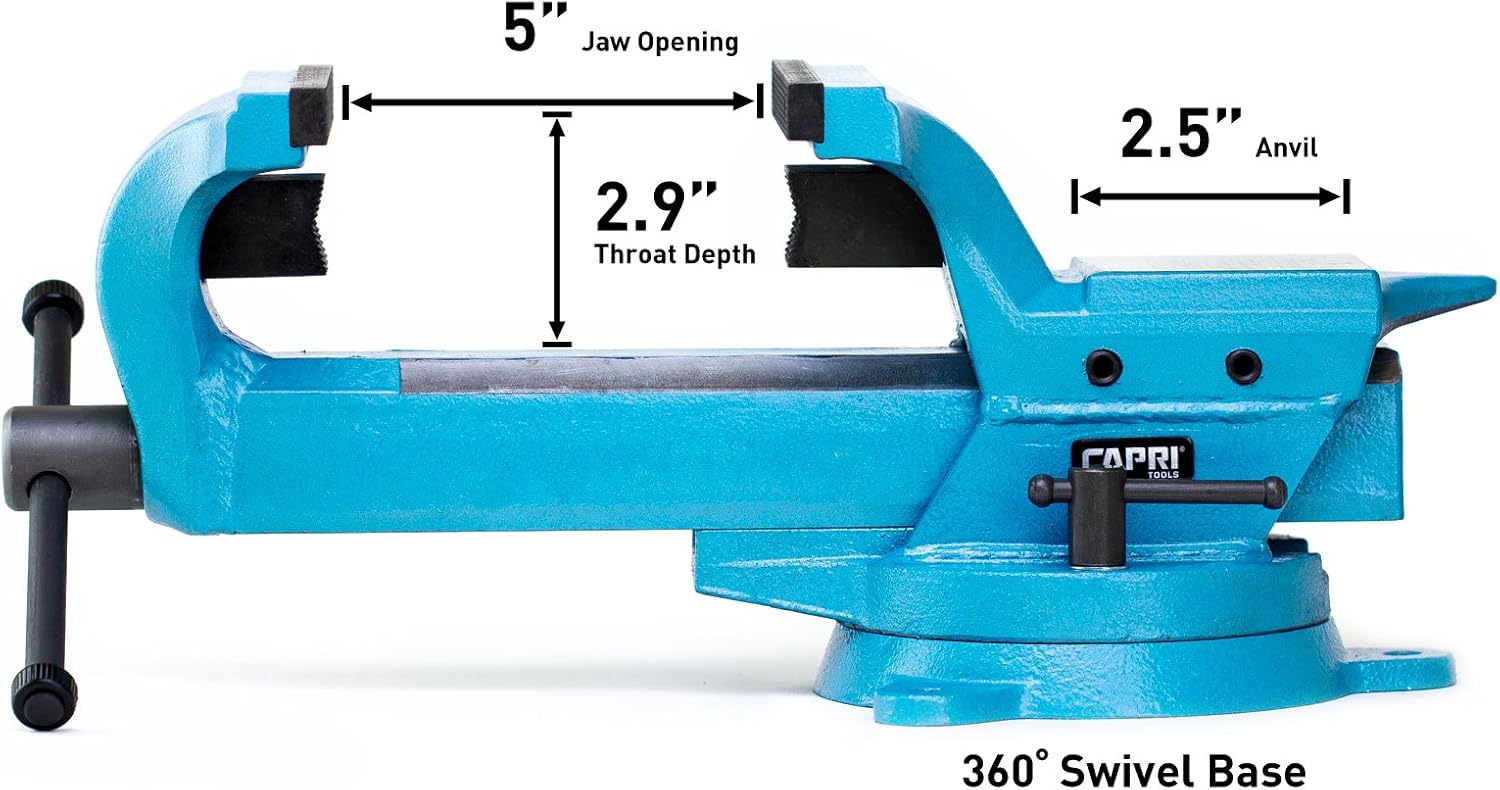 Capri Tools 10515 Ultimate Grip Forged Steel Bench Vise, 4