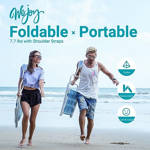 #WEJOY Folding Webbed Lawn Beach Chair - Heavy Duty Portable Outdoor Chair with Hard Armrest for Camping,Garden,Concerts