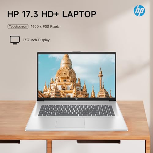 HP Premium 17.3" Touchscreen Laptop, 8-Cores Intel Core i3-N305, 32GB RAM, 128GB eMMC + 1TB SSD, Webcam, HDMI, Wi-Fi 6, Windows 11 S, Silver