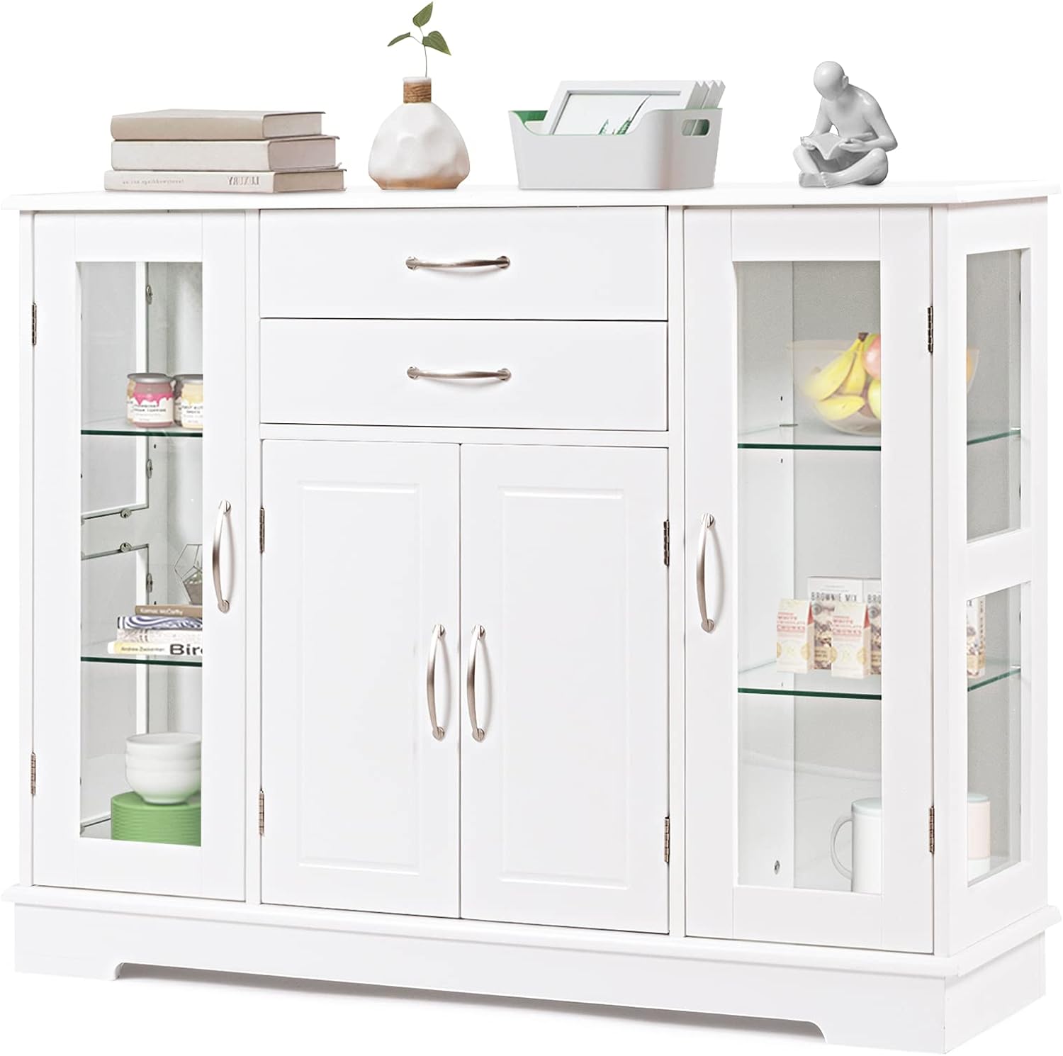 Giantex Sideboard Buffet Server Storage Cabinet W/ 2 Drawers
