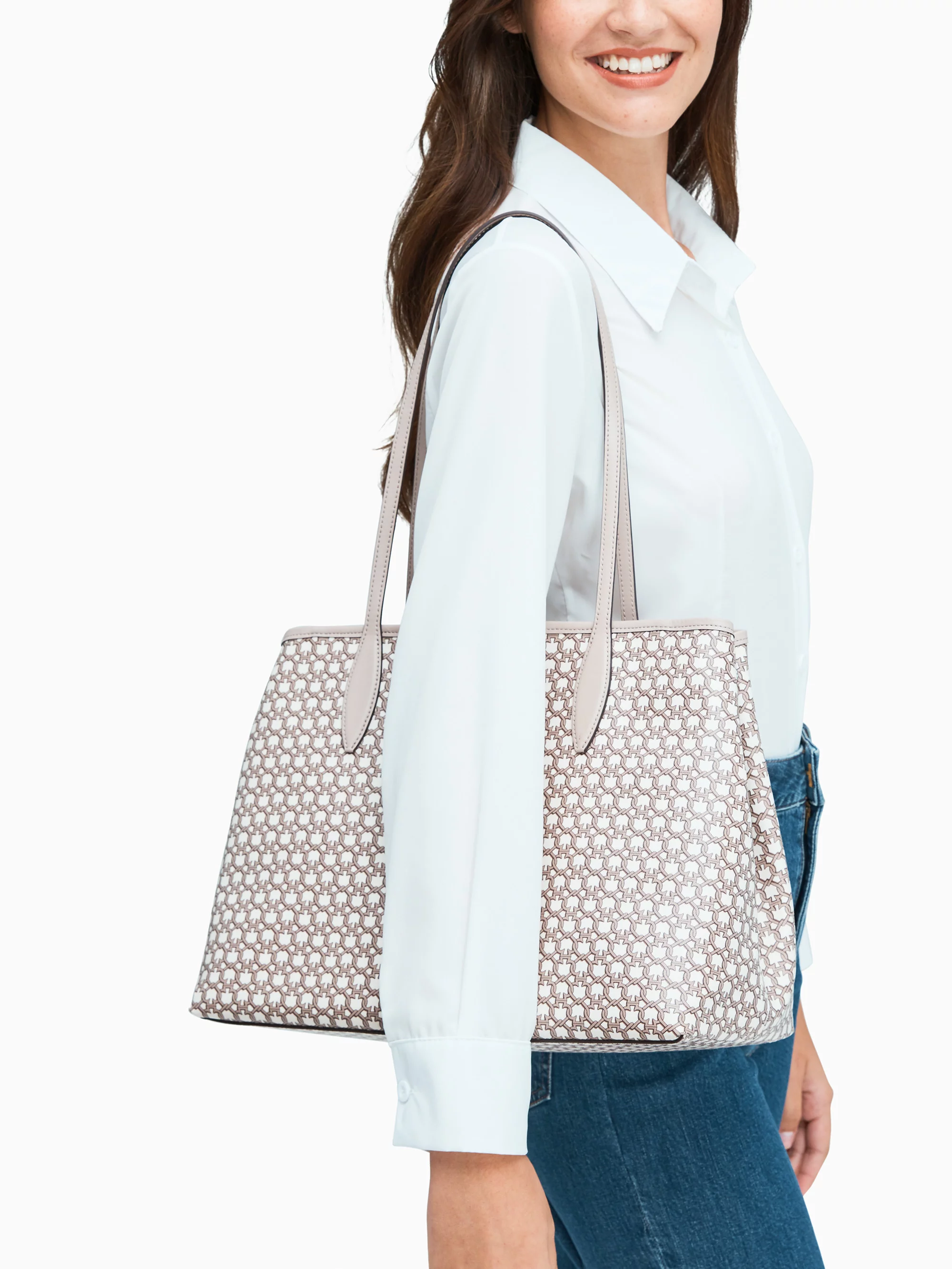 Kate Spade New York Spade Link Tote in White Multi