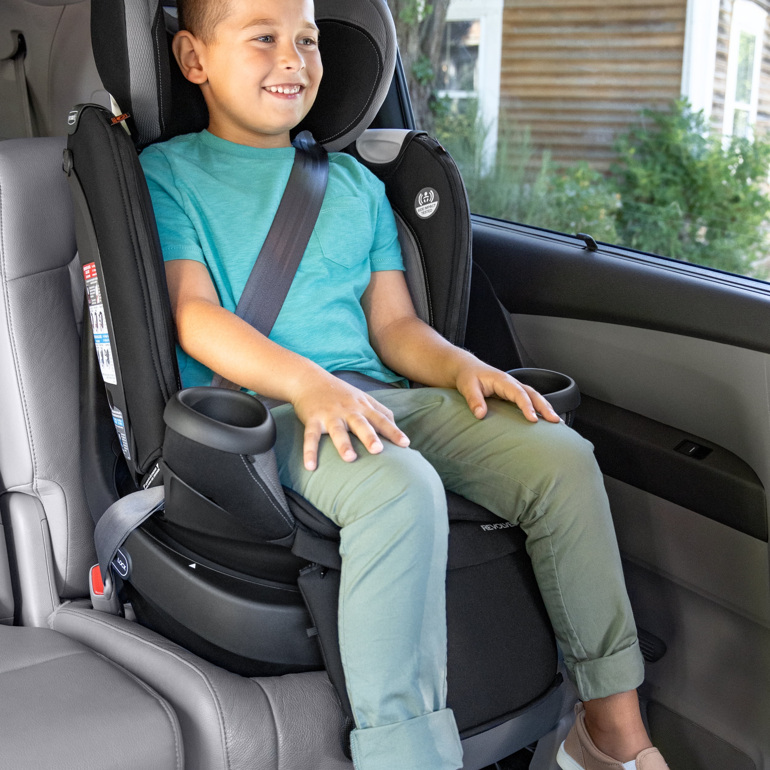 Revolve360 Extend All-in-One Rotational Car Seat with Quick Clean Cover (Revere Gray)