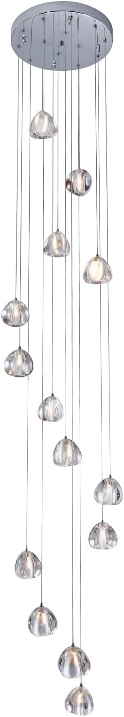 Modern Crystal Chandelier 7 Lights High Ceiling Chandelier Foyer Staircase Raindrop Ceiling Light Fixture Villa Crystal Ball Spiral Pendant Light for