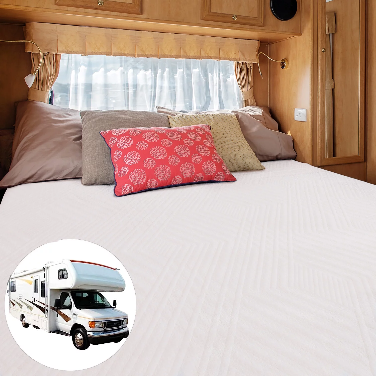 10" Short King RV Mattress Gel Memory Foam Mattress with Breathable Cover, Campers Trailers Van Mattress , CertiPUR-US Certified