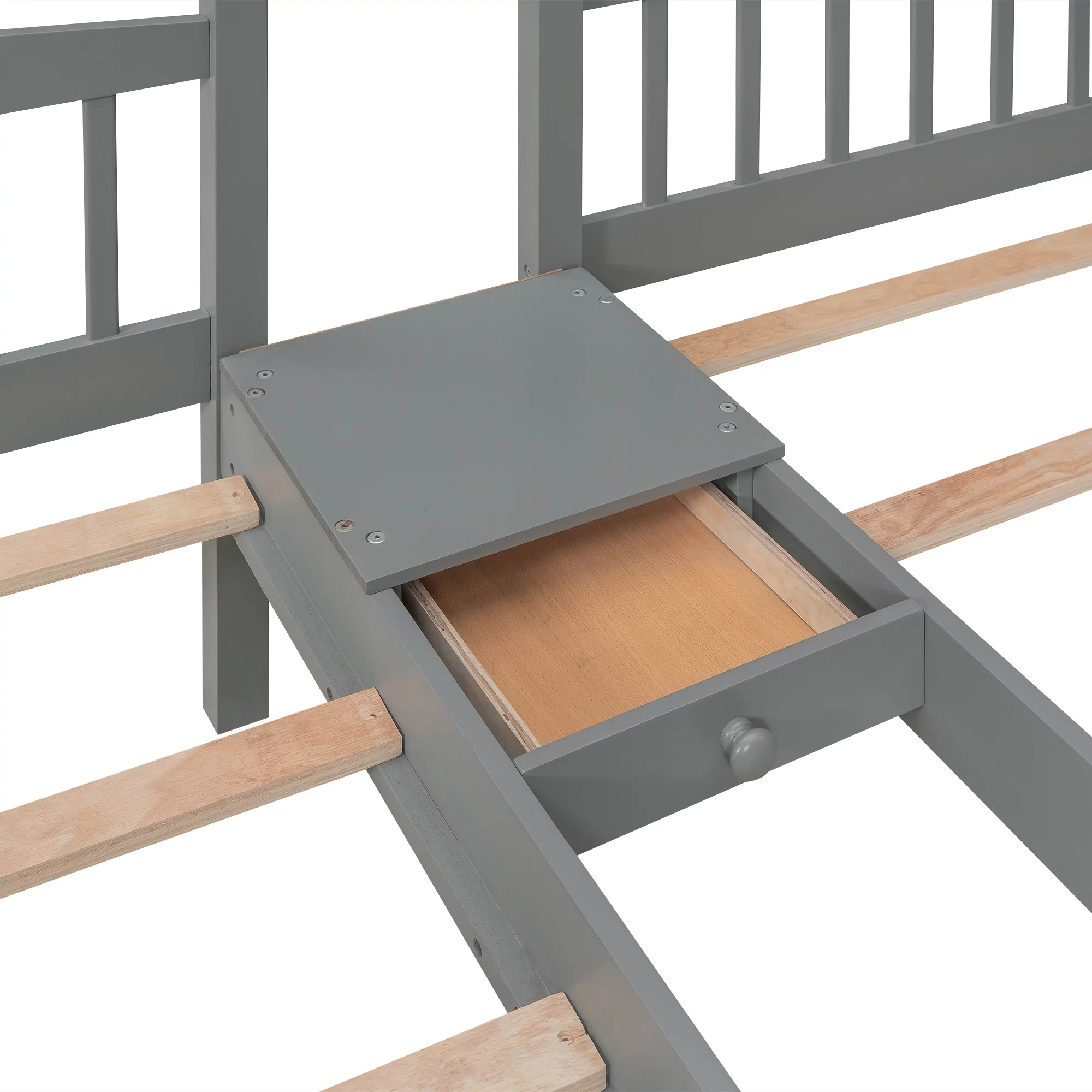 Churanty Triple Bunk Beds 3 Twin Solid Wood Bunk Beds with Guardrail and Ladder