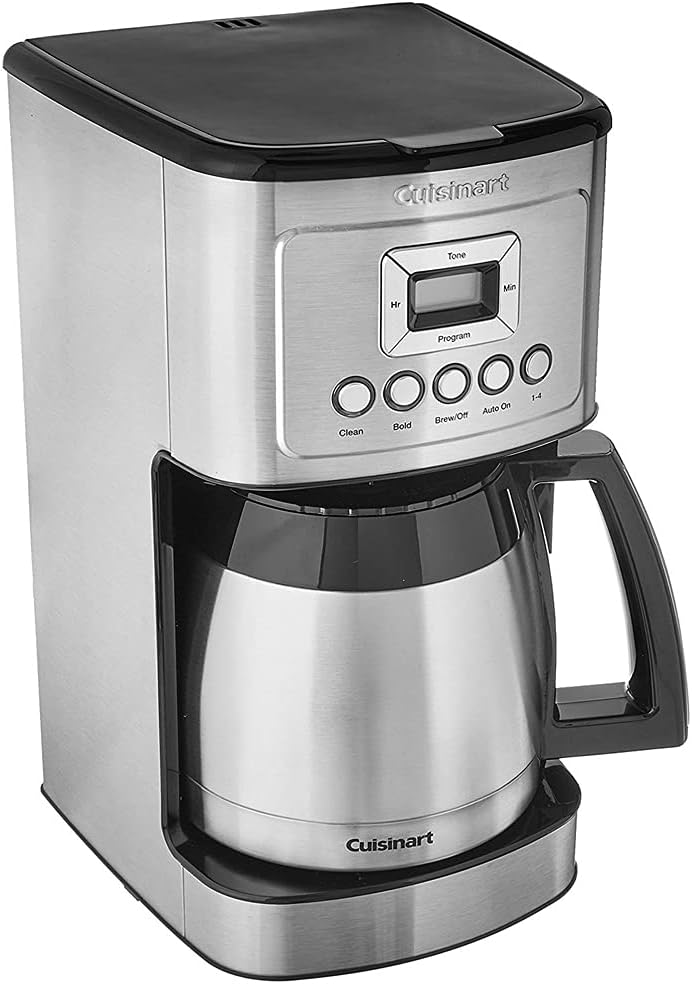 Cuisinart 12 Cup Programmable Stainless Steel Thermal Coffee Maker with Thermal Carafe (DCC-1850 /DCC-3400) Bundle Including Permanent Filter and 1