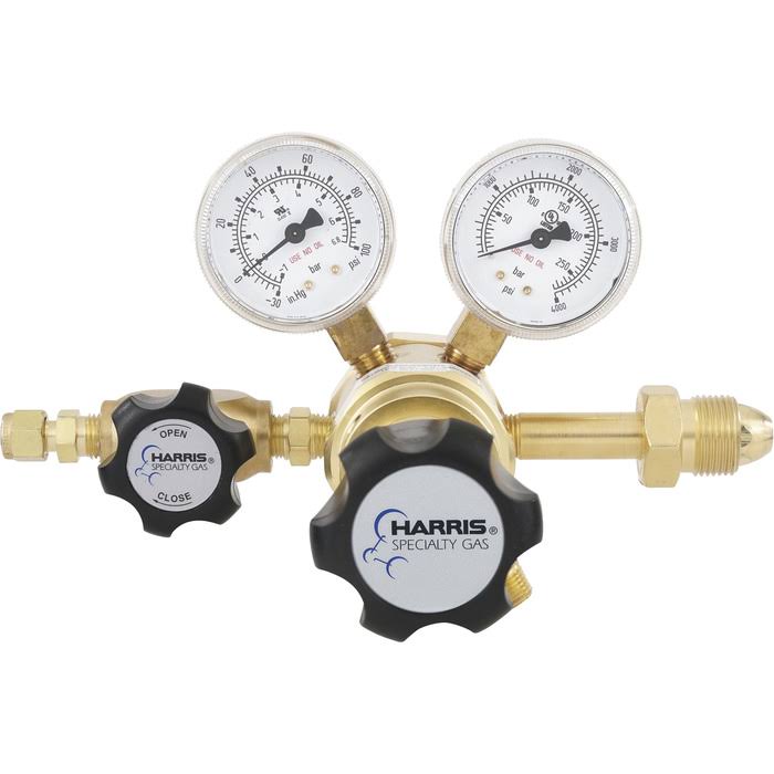 Harris KH1136 Nitrogen, Helium, Argon Specialty GAS Lab Regulator, CGA 580, 2-Stage, Brass, 0-50 PSI