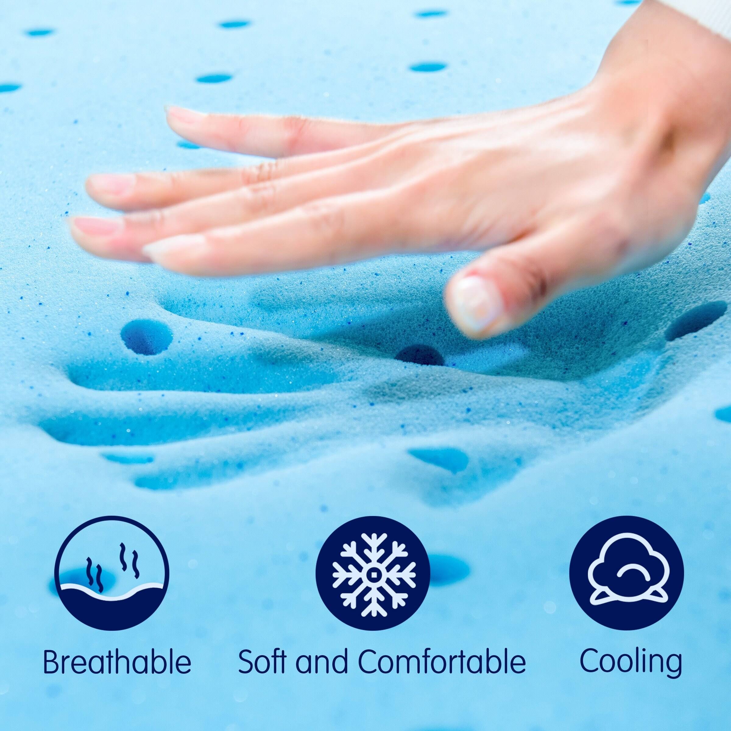 Subrtex 2,3, or 4 Inches Gel-Infused Memory Foam Bed Mattress Topper - Queen- with Cover - 2 inch