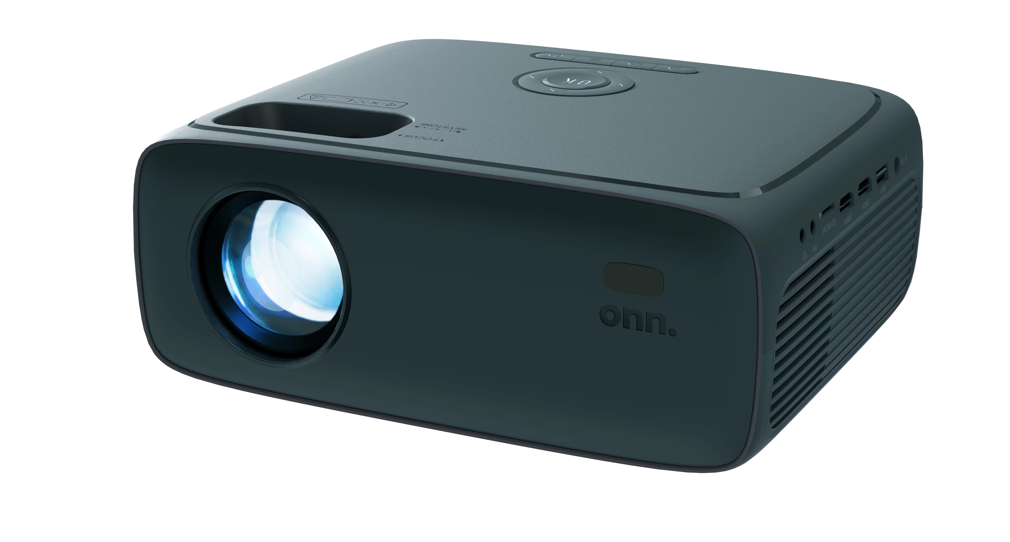 onn. 720P HD LCD Home Theater Projector with 6' HDMI Cable, Black, 100096801