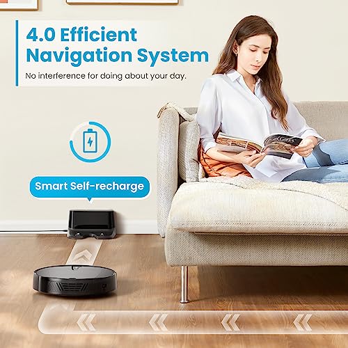 ROPVACNIC Robot Vacuum Cleaner with 3000Pa Cyclone Suction, APP/Voice/Remote Control, Automatic Self-Charging Robotic Vacuum, Scheduled Cleaning