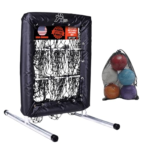 Anytime Baseball Pitching Net with Strike Zone | The No Hitter Net 9 Hole Net | Strike Zone Target for Baseball & Softball Training
