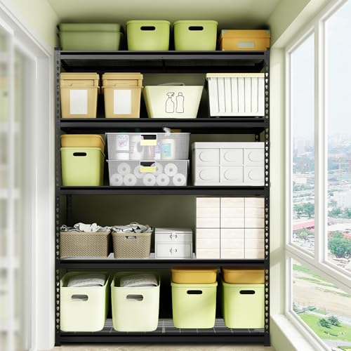 WORKPRO 5-Tier Metal Shelving Unit, 48”W x 24”D x 72”H, Heavy Duty Adjustable Storage Rack, 4000 lbs Load Capacity (Total), for Garage, Basement