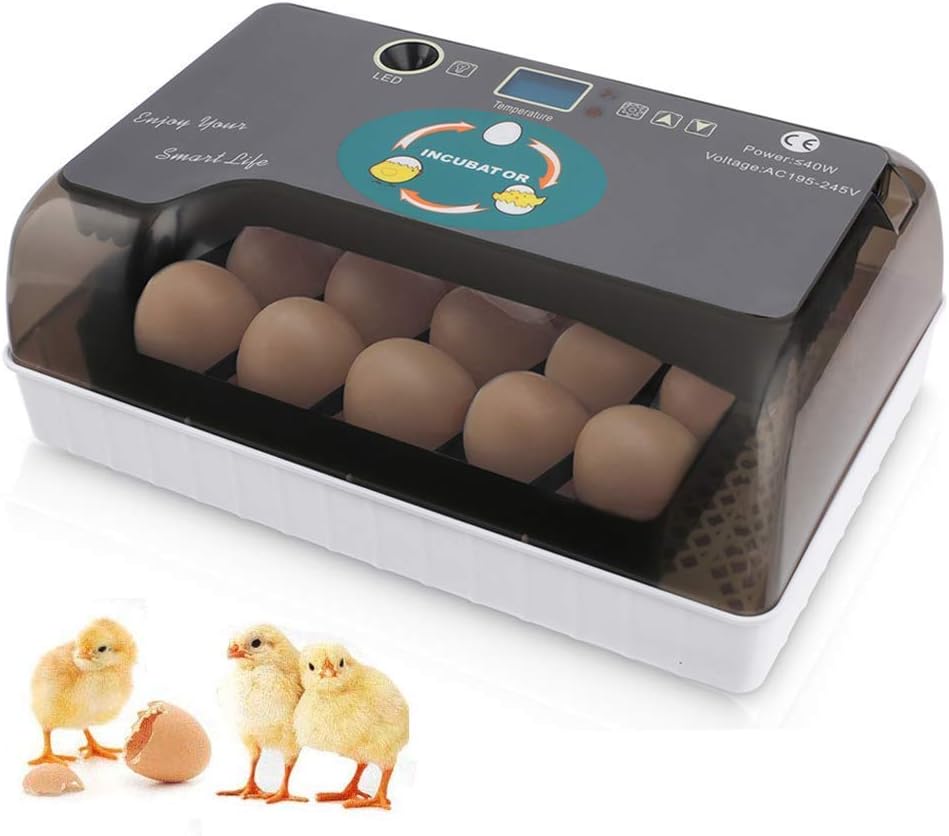 Mini Egg Incubator 9 Small Hatcher with Temperature Control,9 LED Luminous Egg Candle Tester Digital Poultry Hatching for Chickens Ducks Birds