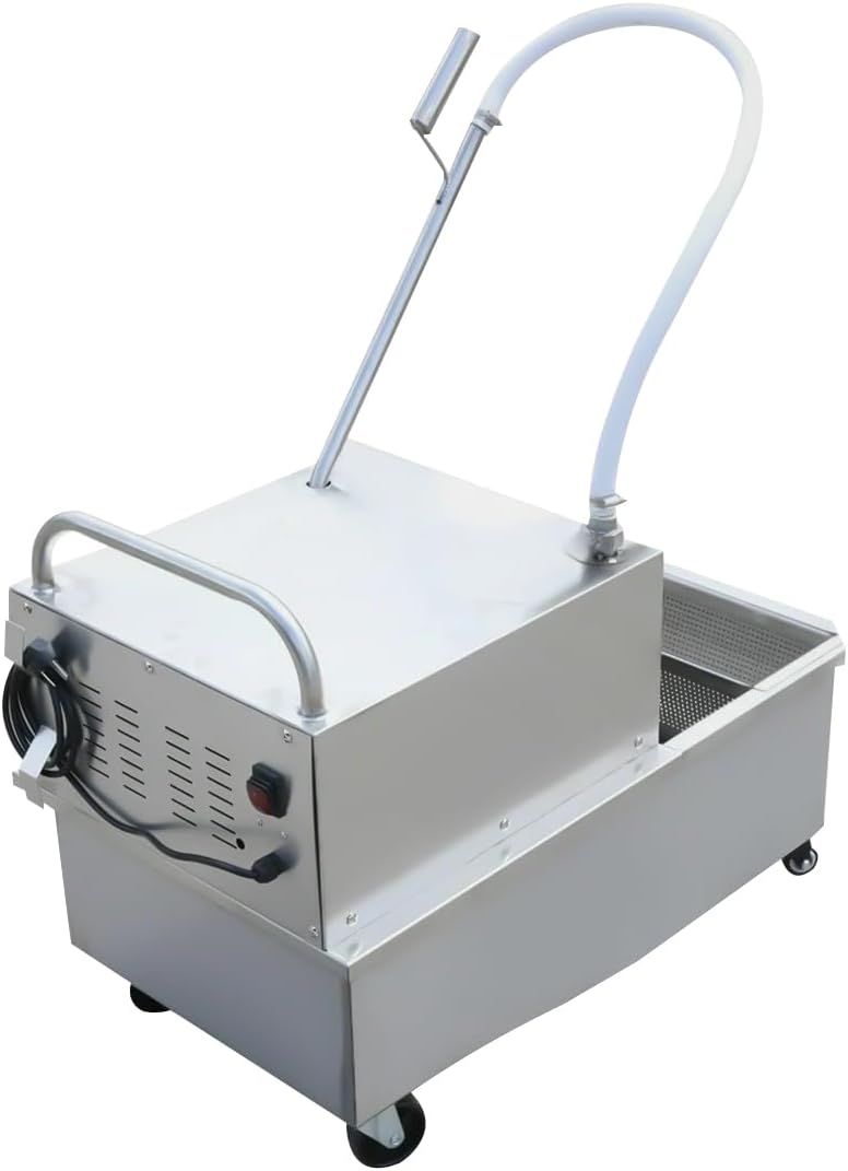 55 L /14.5 Gal Commercial Mobile Fryer Filter Machine/Oil Filter Truck, 550W Fryer Filter Frying Oil Filtering System for Restaurant
