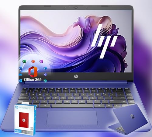 HP 14 Ultrabook • Limited Edition with Microsoft 365 • Intel 4-Core CPU • 16GB RAM • 1.6TB Storage (128GB OnBoard withHP 512GB P500 Portable SSD +