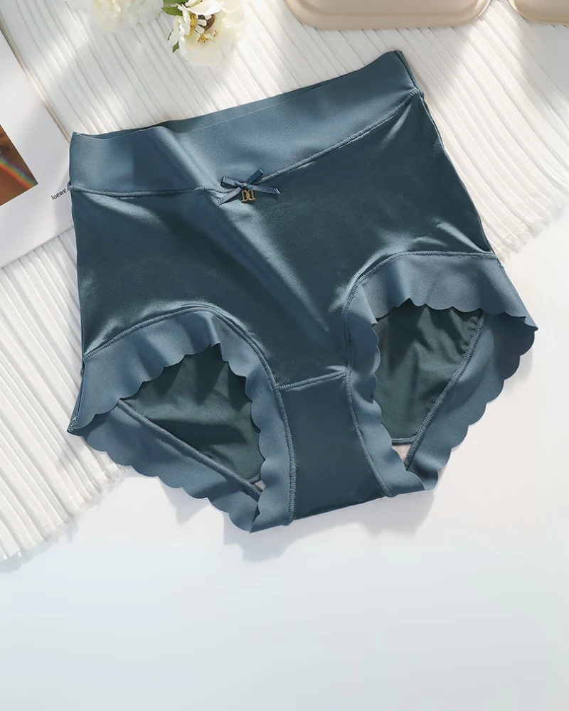 Silky High-Waist Seamless Briefs With Scalloped Edges (6 pack)