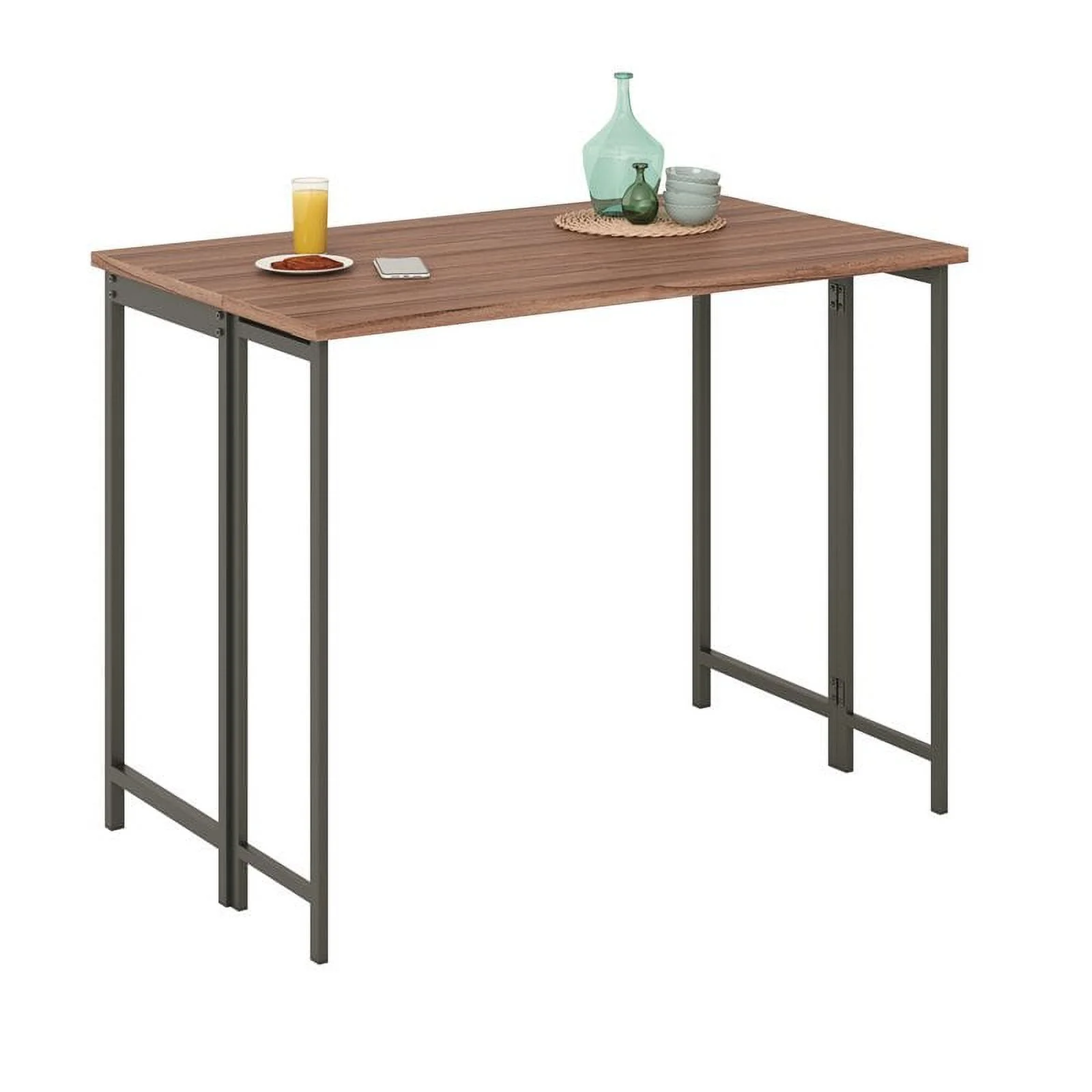 Sauder North Avenue Engineered Wood Table with Drop Leaf in Sindoori Mango/Brown