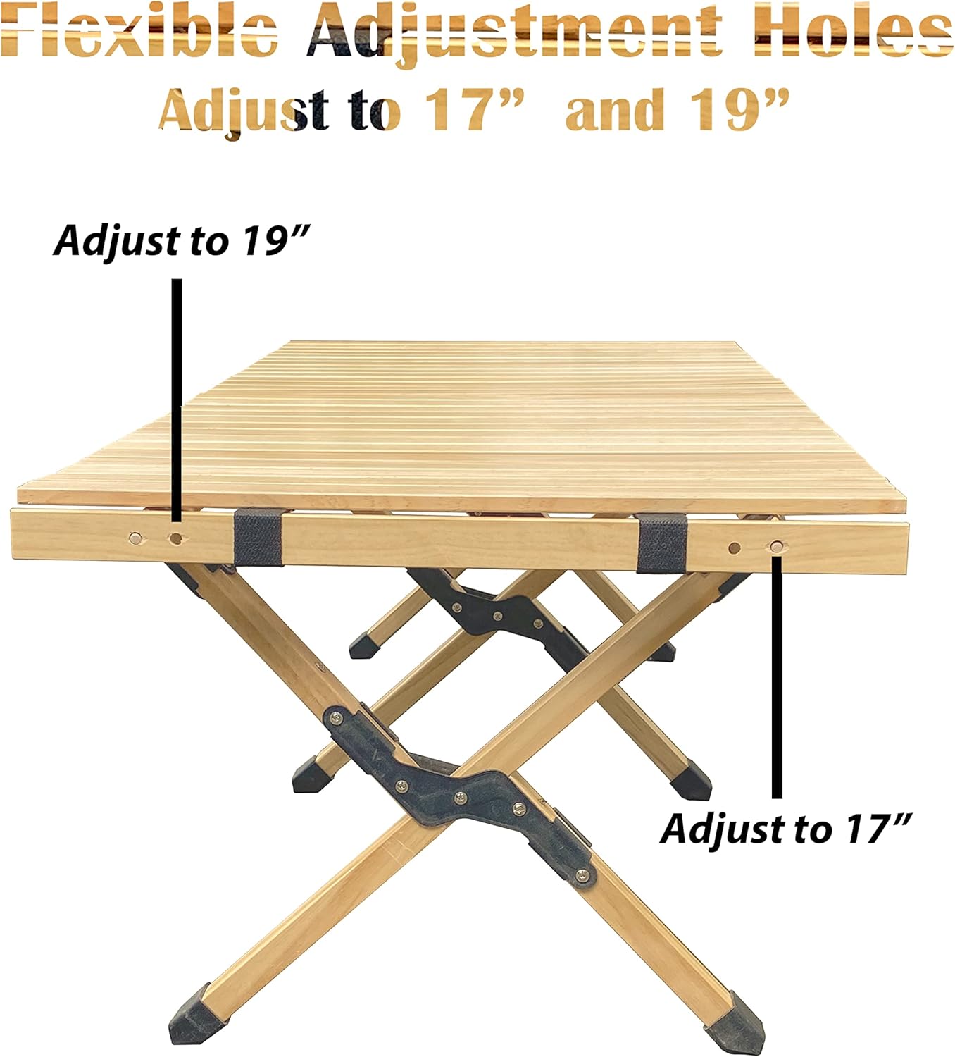 Go-Trio 4ft Low Portable Picnic Table, Boho Picnic Table with Carry Bag, Wooden Picnic Table Foldable